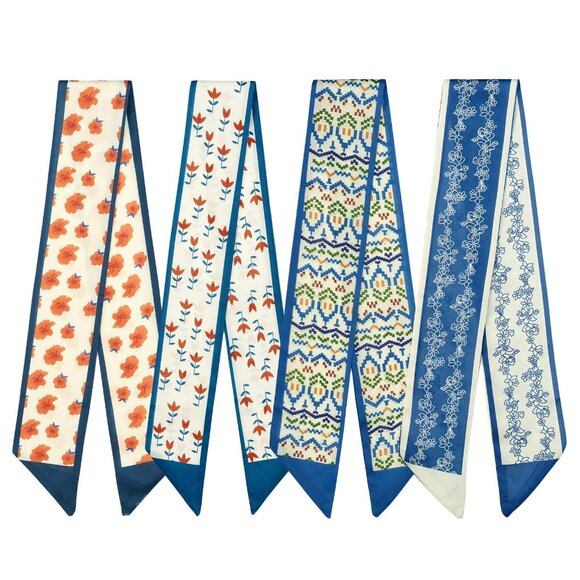 Accessories - Skinny Twill Hair Scarves Set of 4 Elegant Minimal Chic Accessories